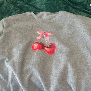 Gray women’s Shirt with Cherry Design